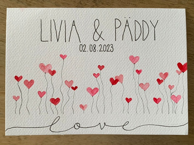 Hochzeitskarte  Livia & Päddy