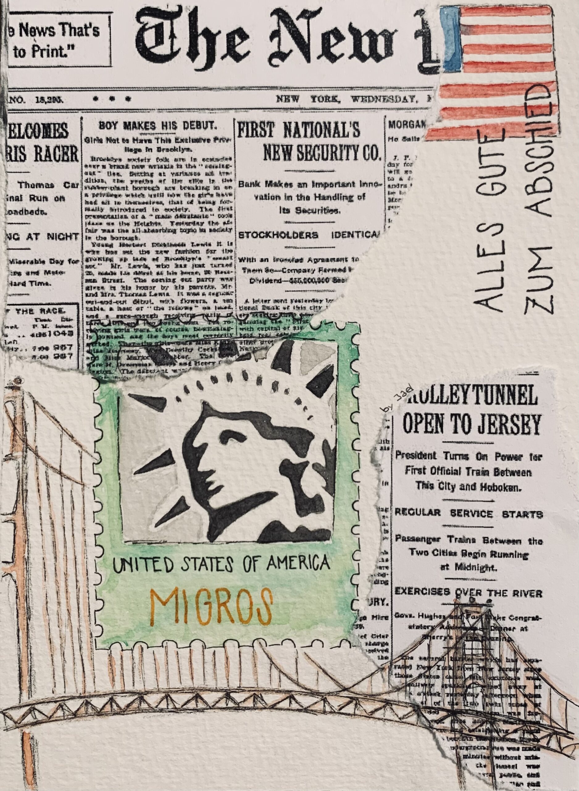 Reise durch Amerika (Karte zum Abschied)